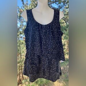 ALFRED SUNG Black and White Tiered Tank Top